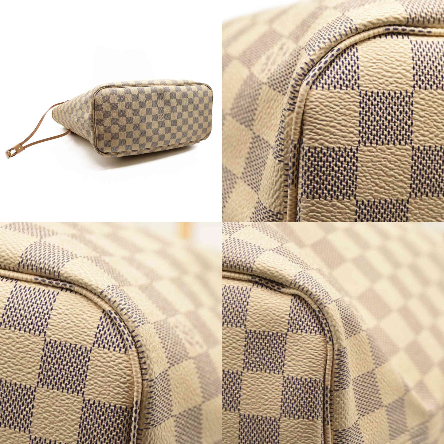 LOUIS VUITTON Damier Azur Neverfull MM Rose Ballerine