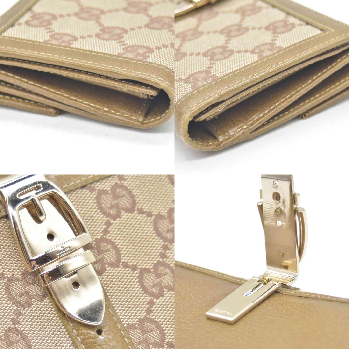 Gucci Jackie Piston Wallet in Sand Brown GG Canvas CONSIGNMENT