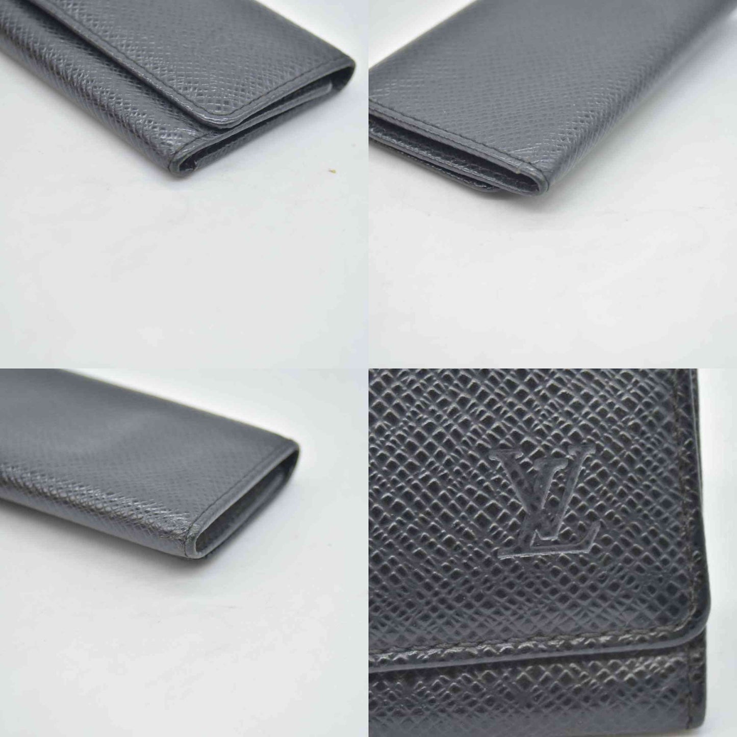 $360 2009 LOUIS VUITTON Taiga 4 Key Multicles Key Holder Black CONSIGNMENT CA2089