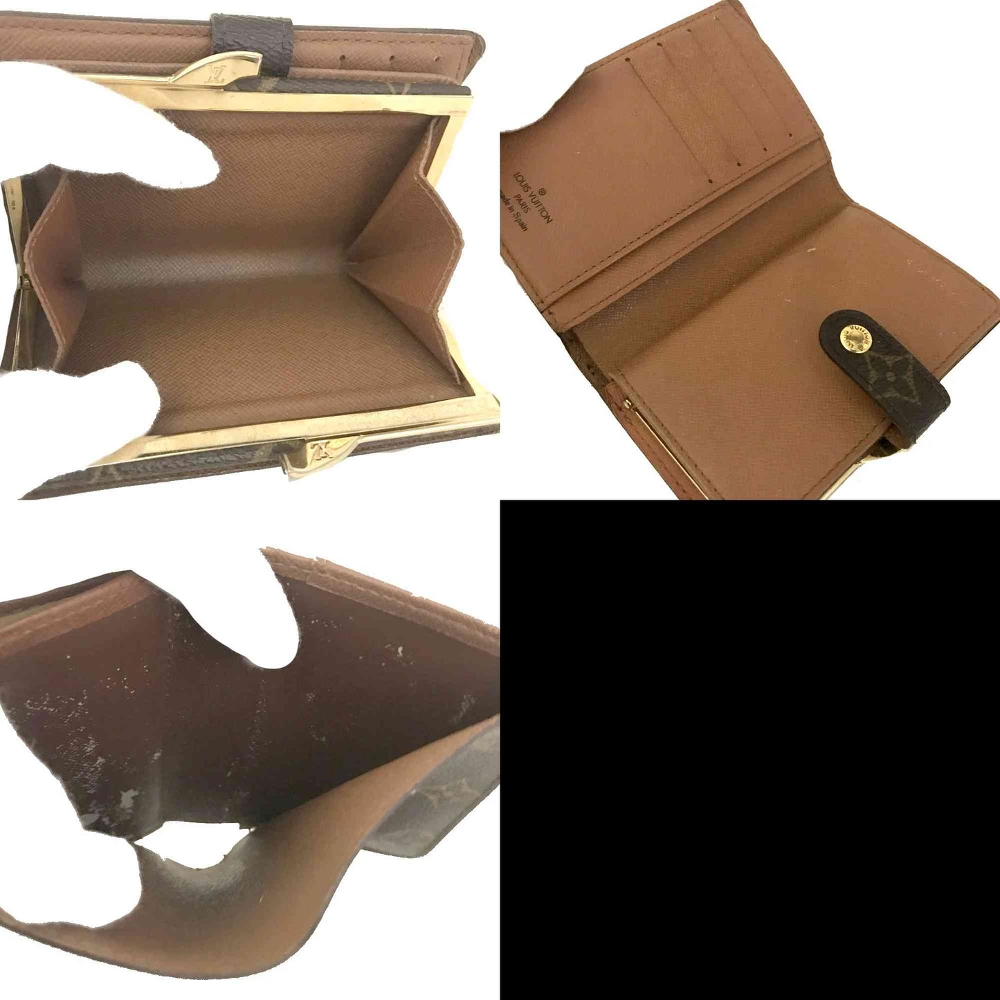 $750 1998 Louis Vuitton Monogram French Kisslock Bifold Wallet CA0998