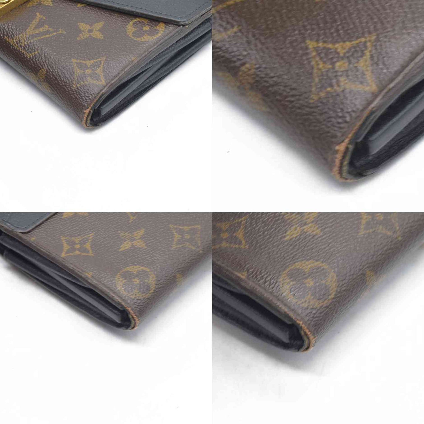 $1140 Louis Vuitton  Monogram Pallas Wallet Black