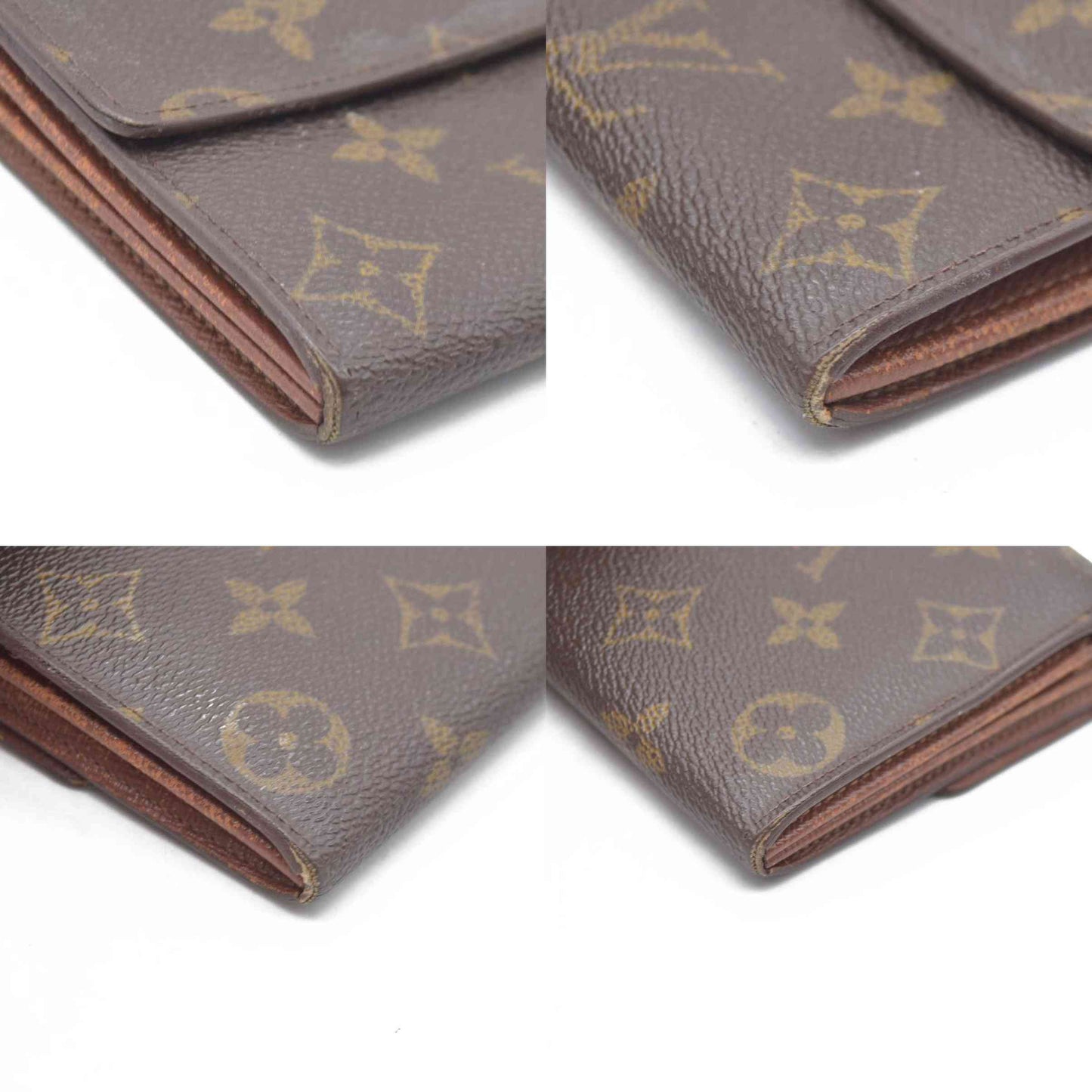 $770 Louis Vuitton Monogram Portefeiulle Sarah Long Bifold Wallet Brown SD0090