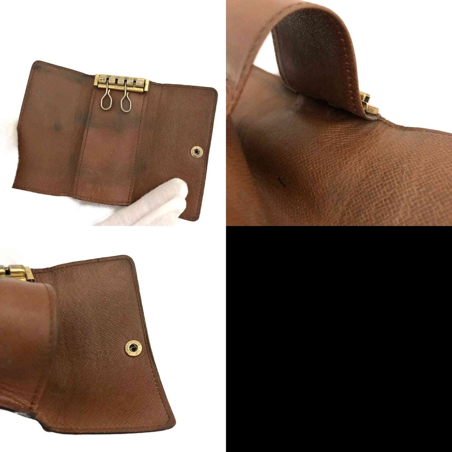 Louis Vuitton Monogram Multicles 4 Ring Key Case Brown
