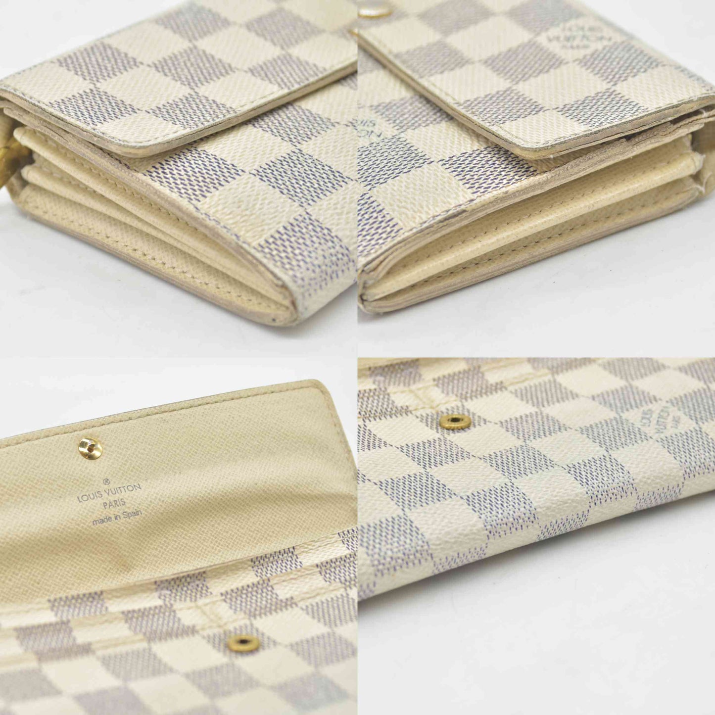 $725 2009 Louis Vuitton Damier Azur Sarah Wallet CA3009