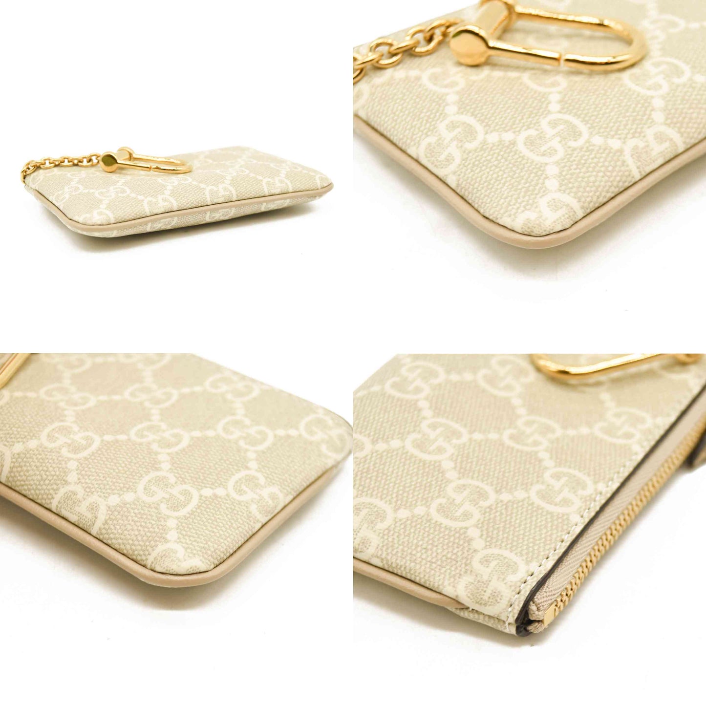 Gucci  GG Supreme Monogram Key Case Ecru Grigio