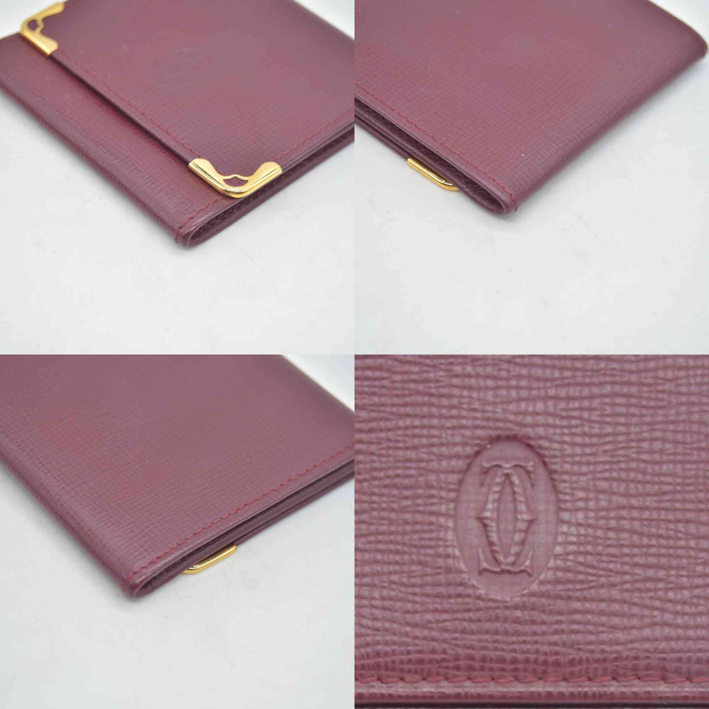 $550 CARTIER Bifold Wallet Burgundy CONSIGNMENT