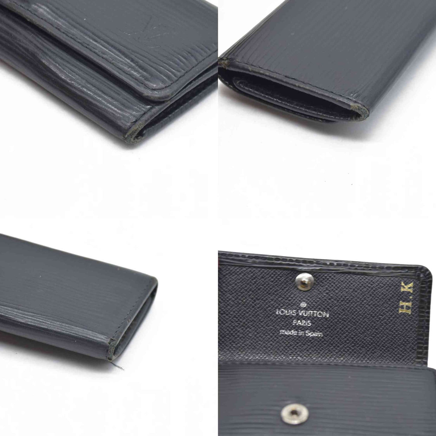 Louis Vuitton Epi Multicles Leather 4 Ring Key Case Black