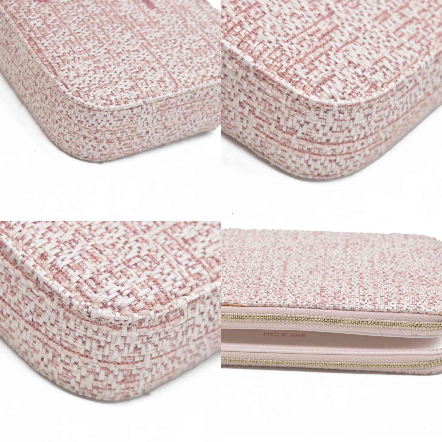 $4500 Chanel  Canvas Small Deauville Clutch With Chain Pink