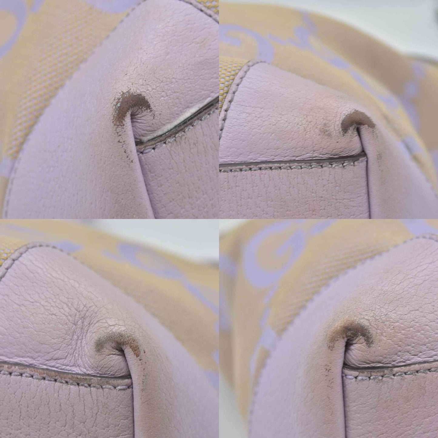 $2350 Gucci Monogram Jumbo GG Textured Dollar Calfskin Medium Ophidia Shopping Tote Beige Lapis