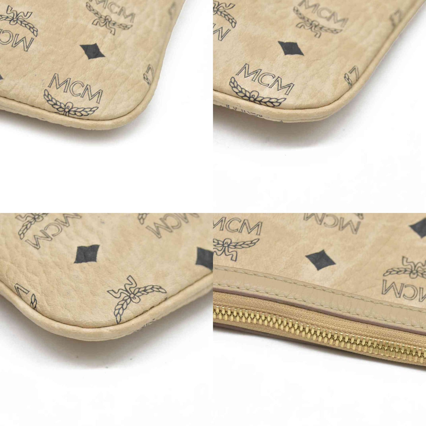 $700 MCM Tote Pouch Beige