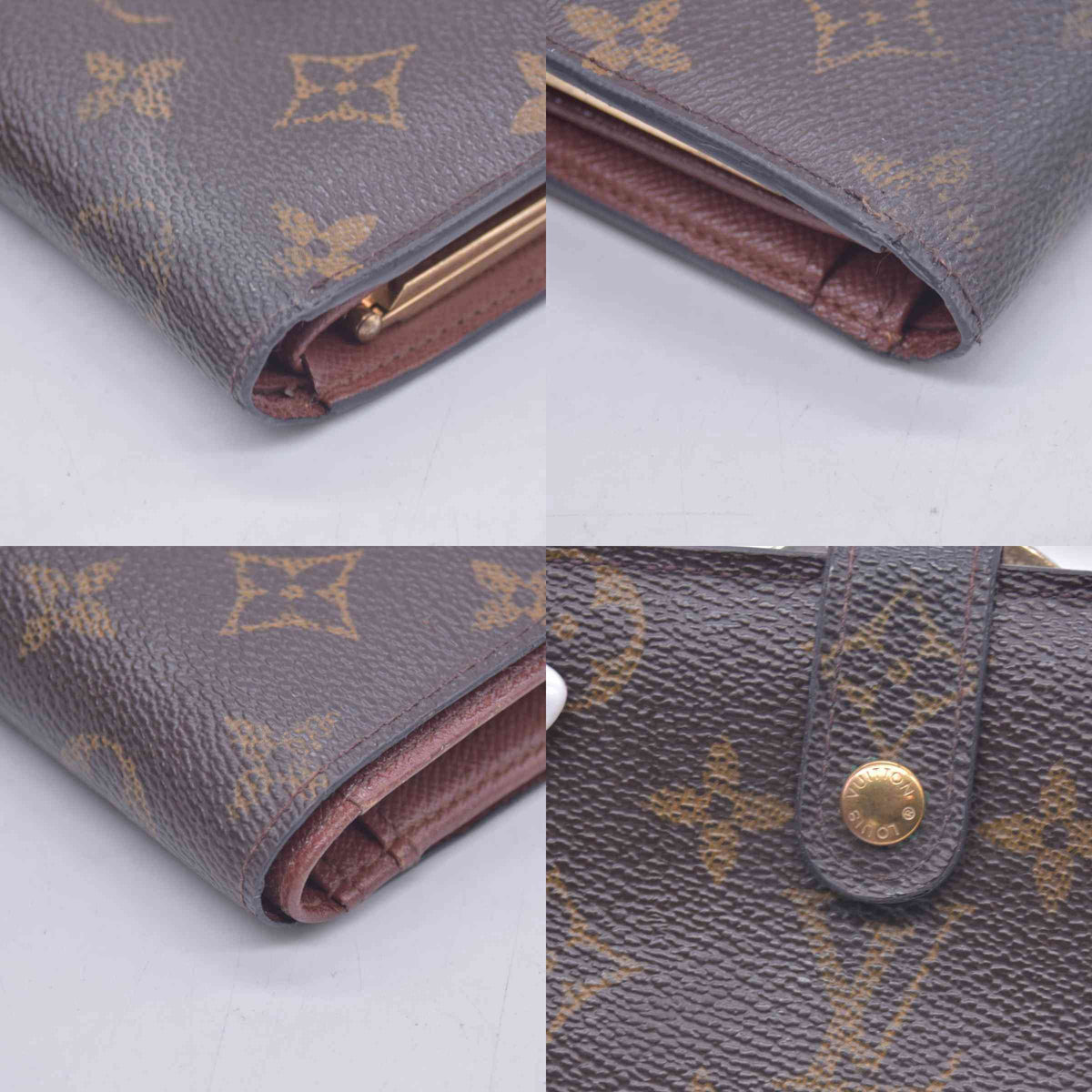 $735 2000 Louis Vuitton French Kiss Lock Monogram Wallet MI0080 CONSIGNMENT 10020917