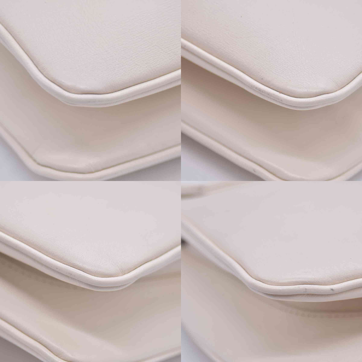 $2980 GUCCI Smooth Calfskin Medium Rajah Shoulder Bag White CONSIGNMENT