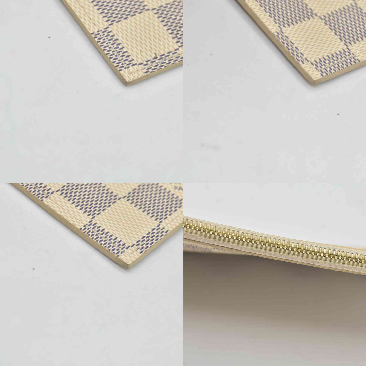 $500 Louis Vuitton Damier Azur Felicie Zipped Insert Rose Ballerine