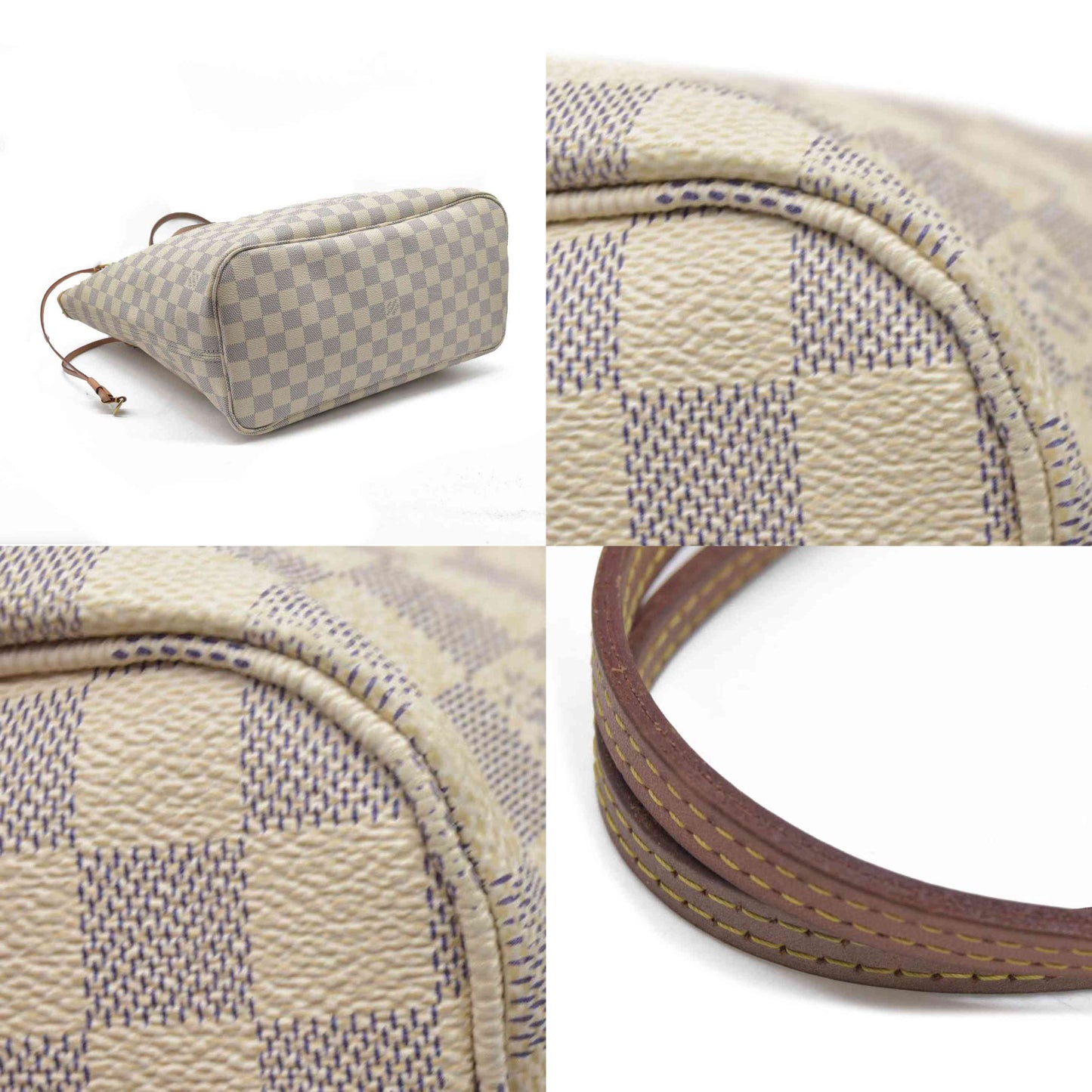 $2170 Louis Vuitton Damier Azur Neverfull SD2199 Rose Ballerine 2019
