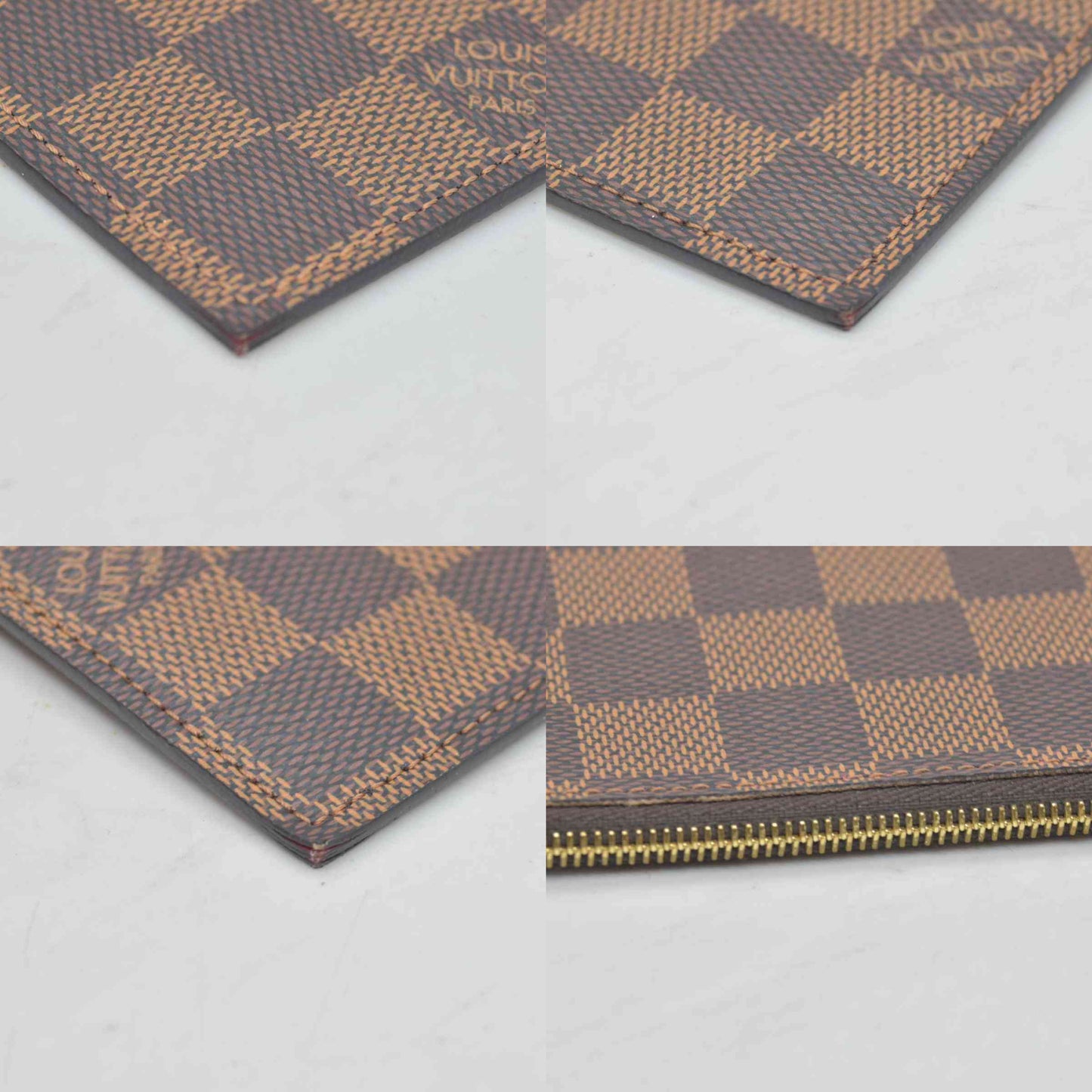 $500 Louis Vuitton Damier Ebene Pochette Félicie Insert Zip Pouch