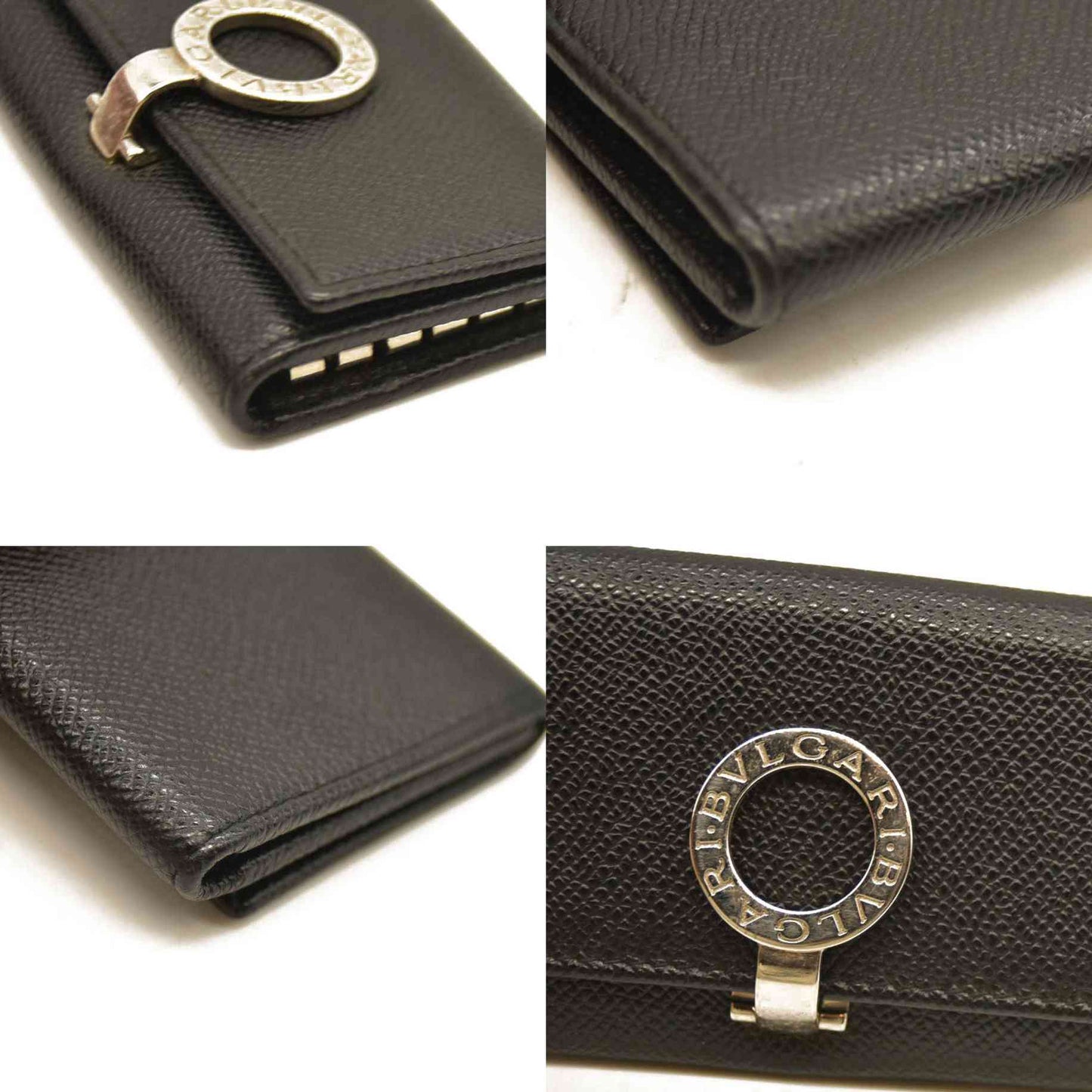 BVLGARI BVLGARIBVLGARI Clip Leather 6 Ring Key Case Black