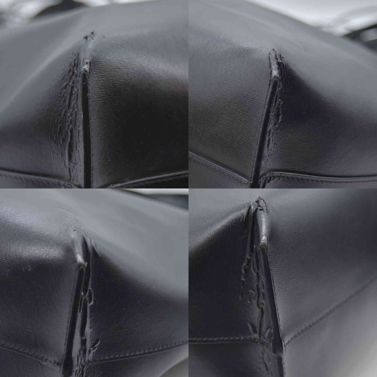 $1600 2018 Saint Laurent Vintage Calfskin Perforated East West Shopping Tote Black