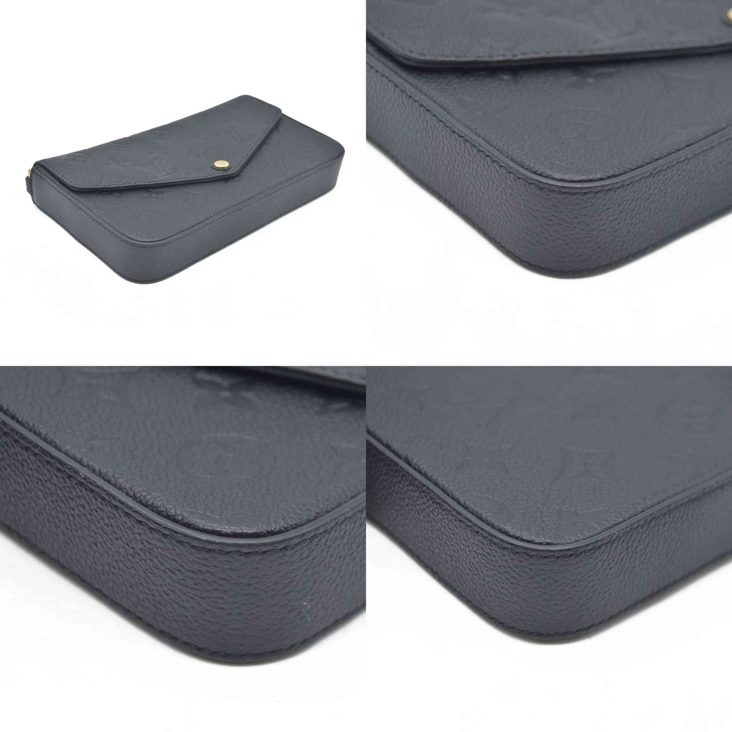 $1720 Louis Vuitton LV Monogram Pochette Félicie Black