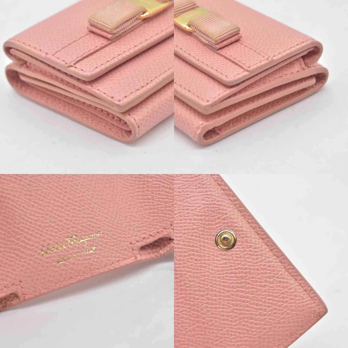 $600 Salvatore Ferragamo Vara Bow Compact Wallet