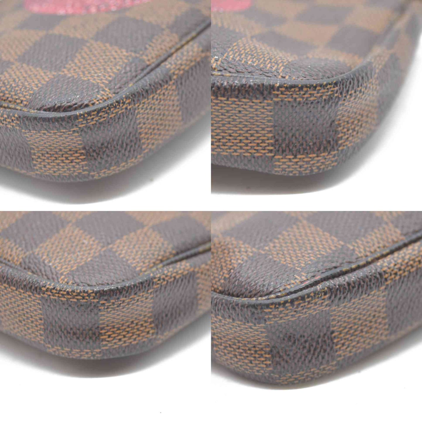 Louis Vuitton Damier Ebene Complice Trunks and Bags Mini Pochette Accessories Red FL1028