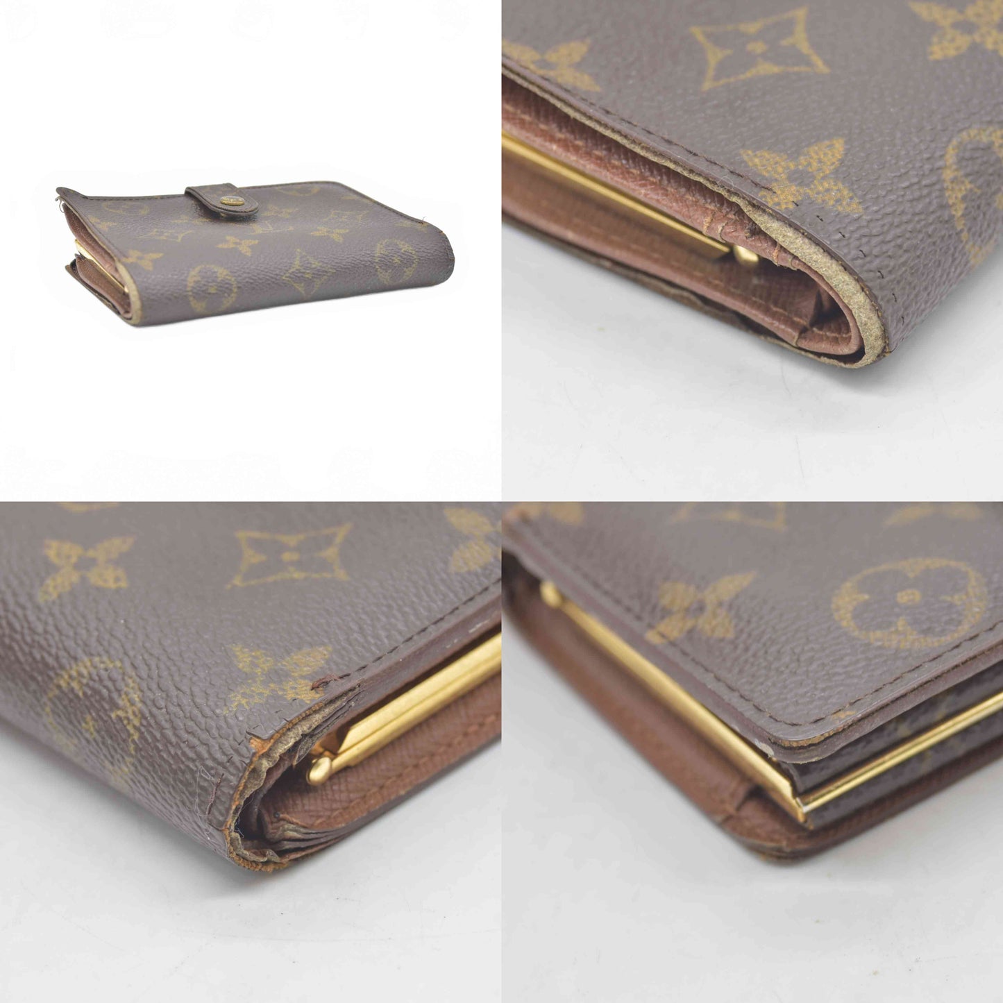 $750 1998 Louis Vuitton Monogram French Purse Wallet CA0958