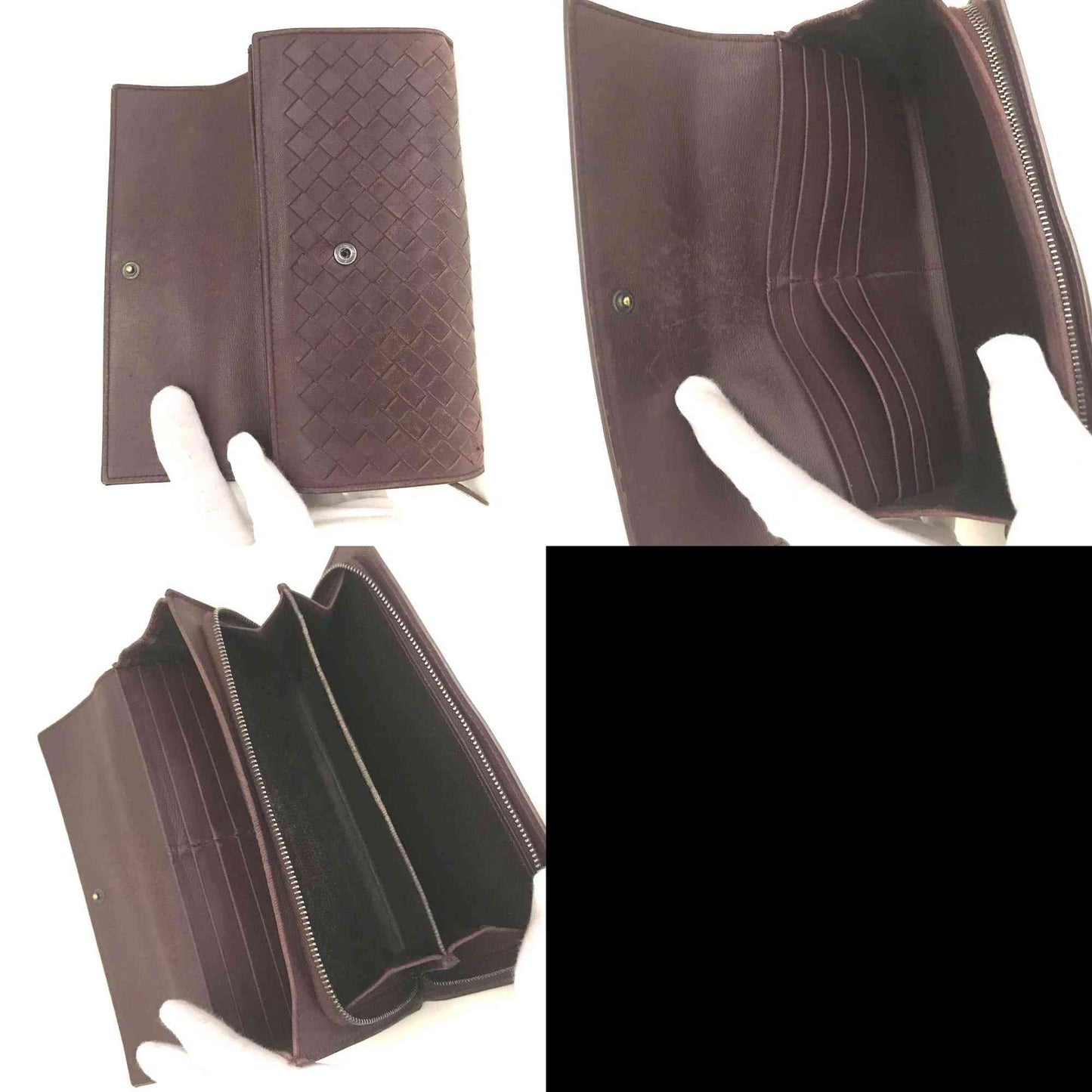 Bottega Veneta Intrecciato Lambskin Long Bifold Wallet Bordeaux
