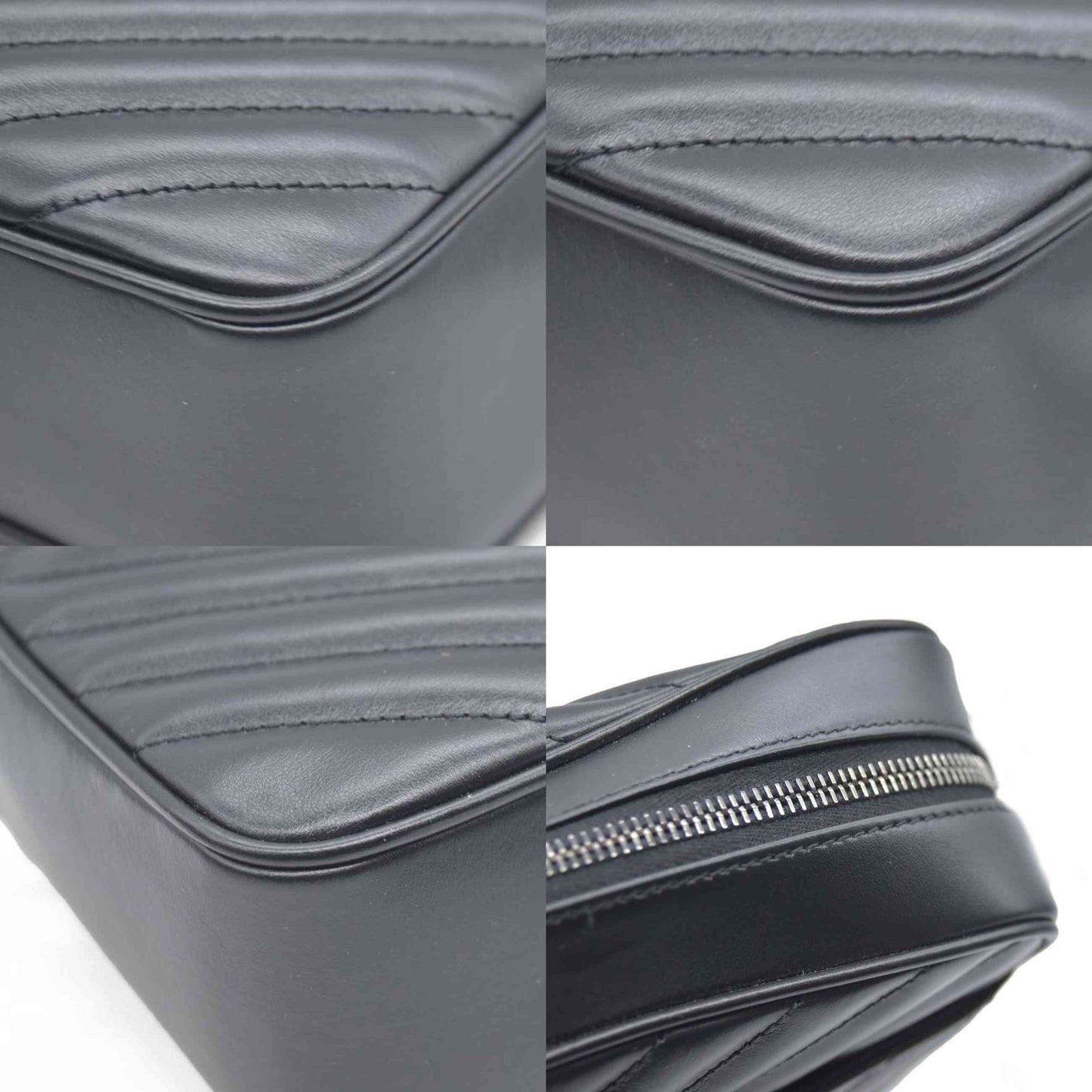SAINT LAURENT Calfskin Matelasse Monogram Lou Camera Bag Black