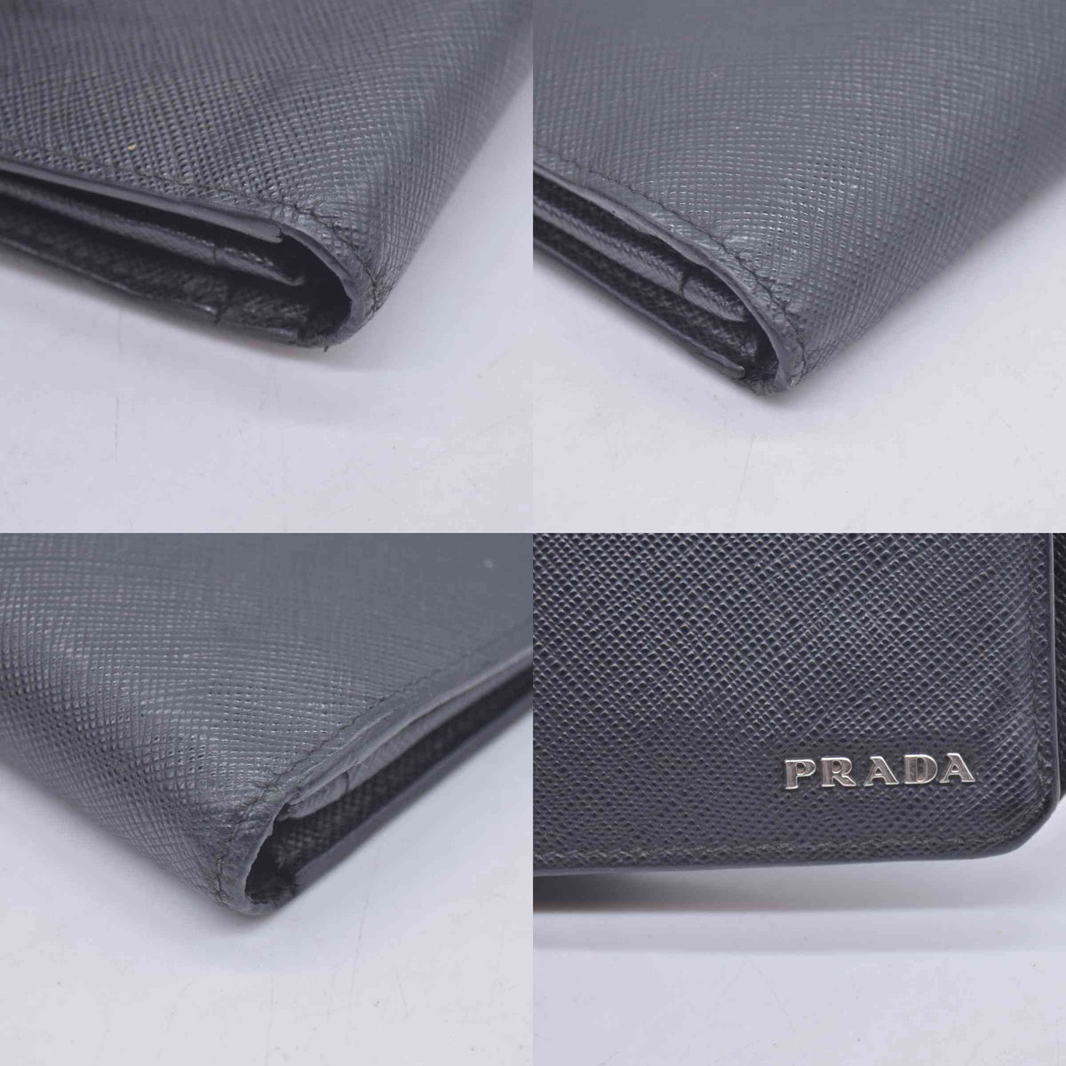 $995 Prada Saffiano Bicolore Long Wallet Leather Long Wallet CONSIGNMENT 10020929