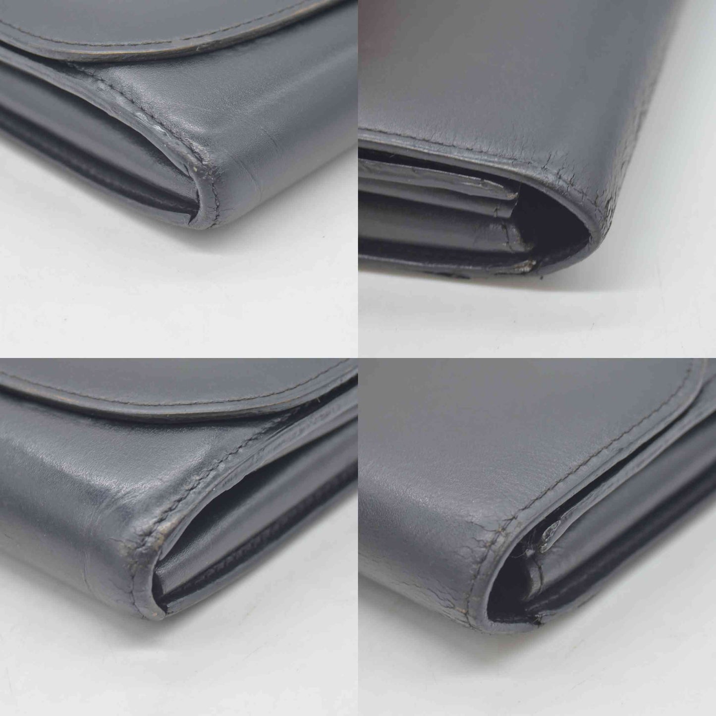 $2400 2013 Louis Vuitton Box Calfskin Vivienne LV Long Wallet Black TN2153