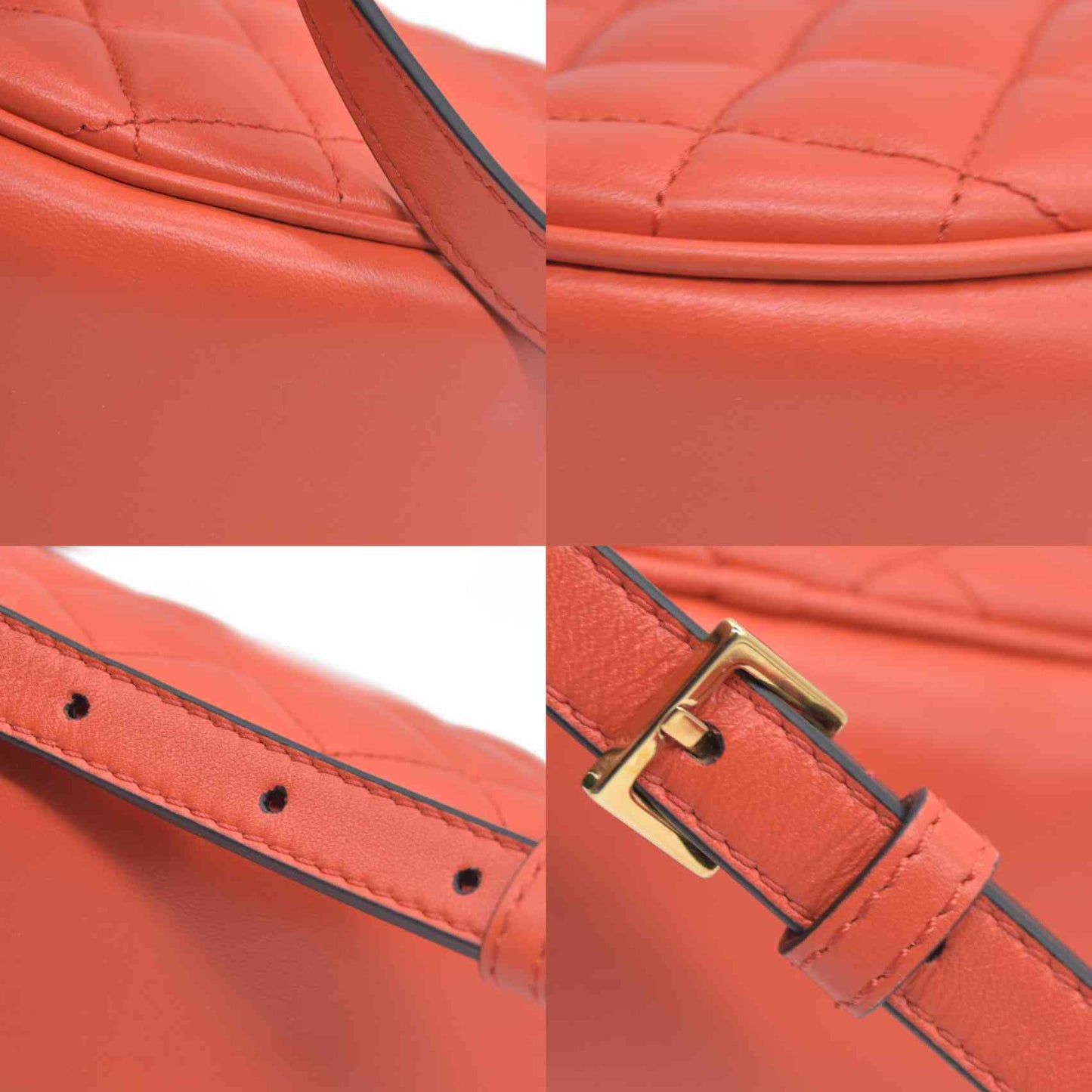 $1875 Versace Half Moon Quilted Bag Coral Medusa CONSIGNMENT
