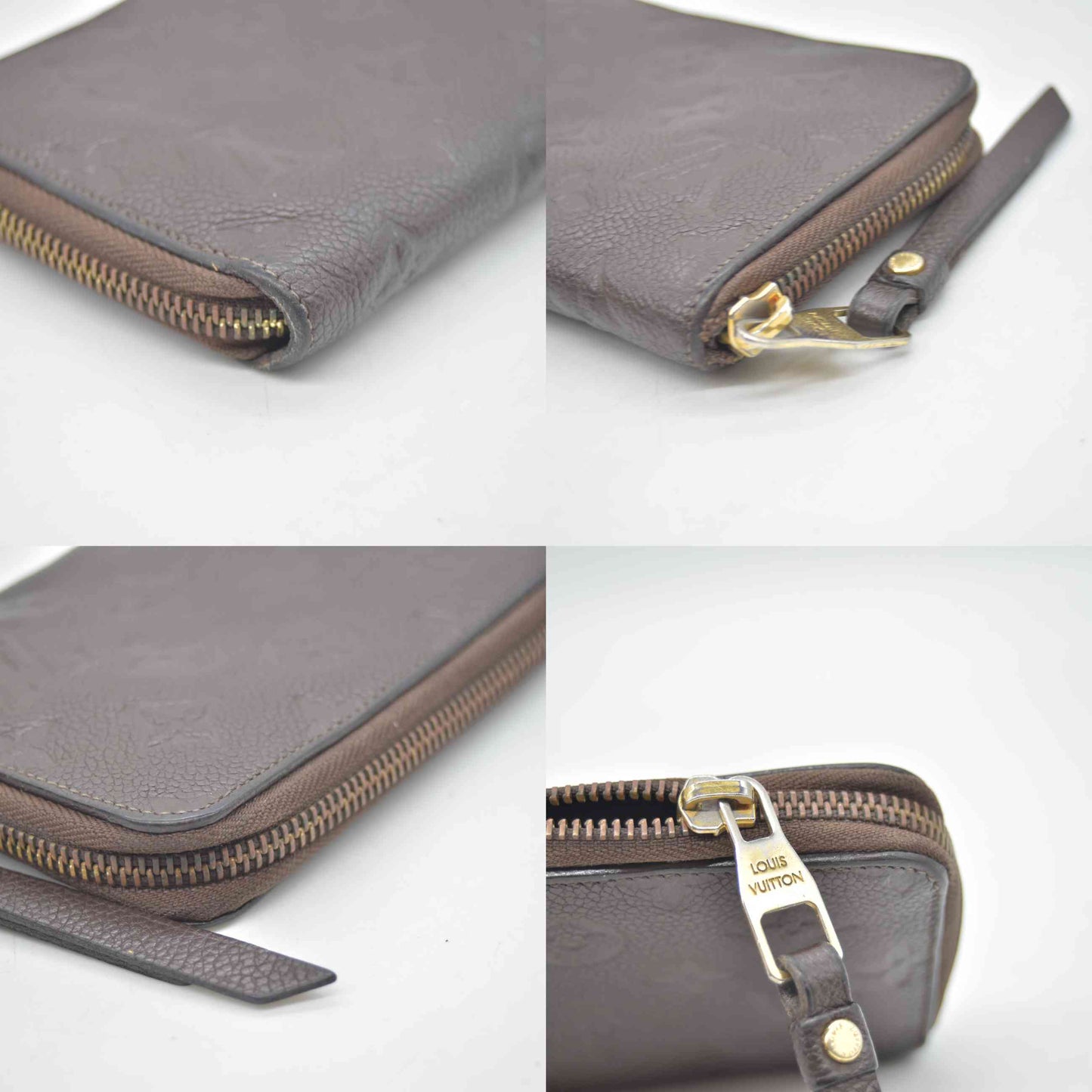 $820 2012 TS2152 Louis Vuitton Terre Monogram Empreinte Leather Secret Compact Wallet