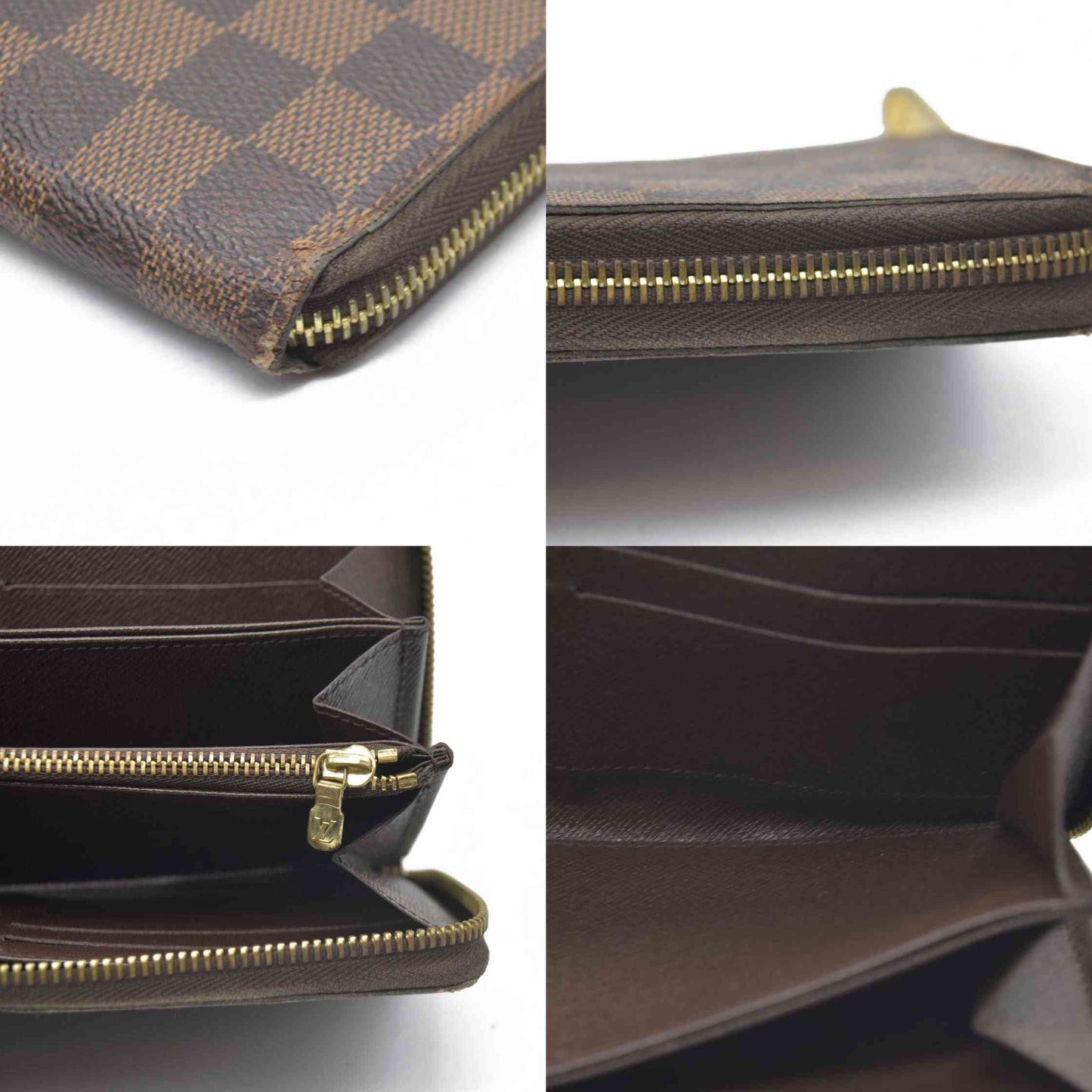 $865 Louis Vuitton  Damier Ebene Zippy Wallet CA3163