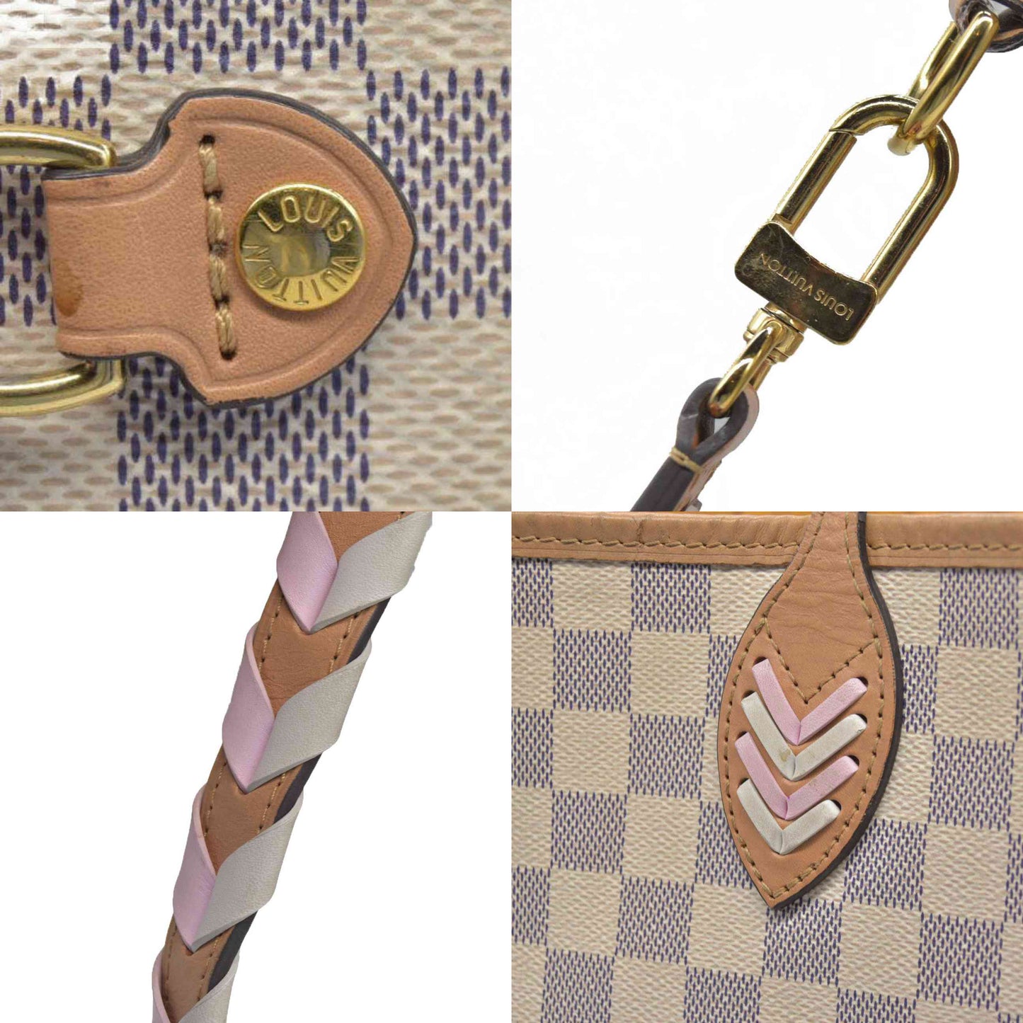 $2500 Louis Vuitton Damier Azur Braided Neverfull MM