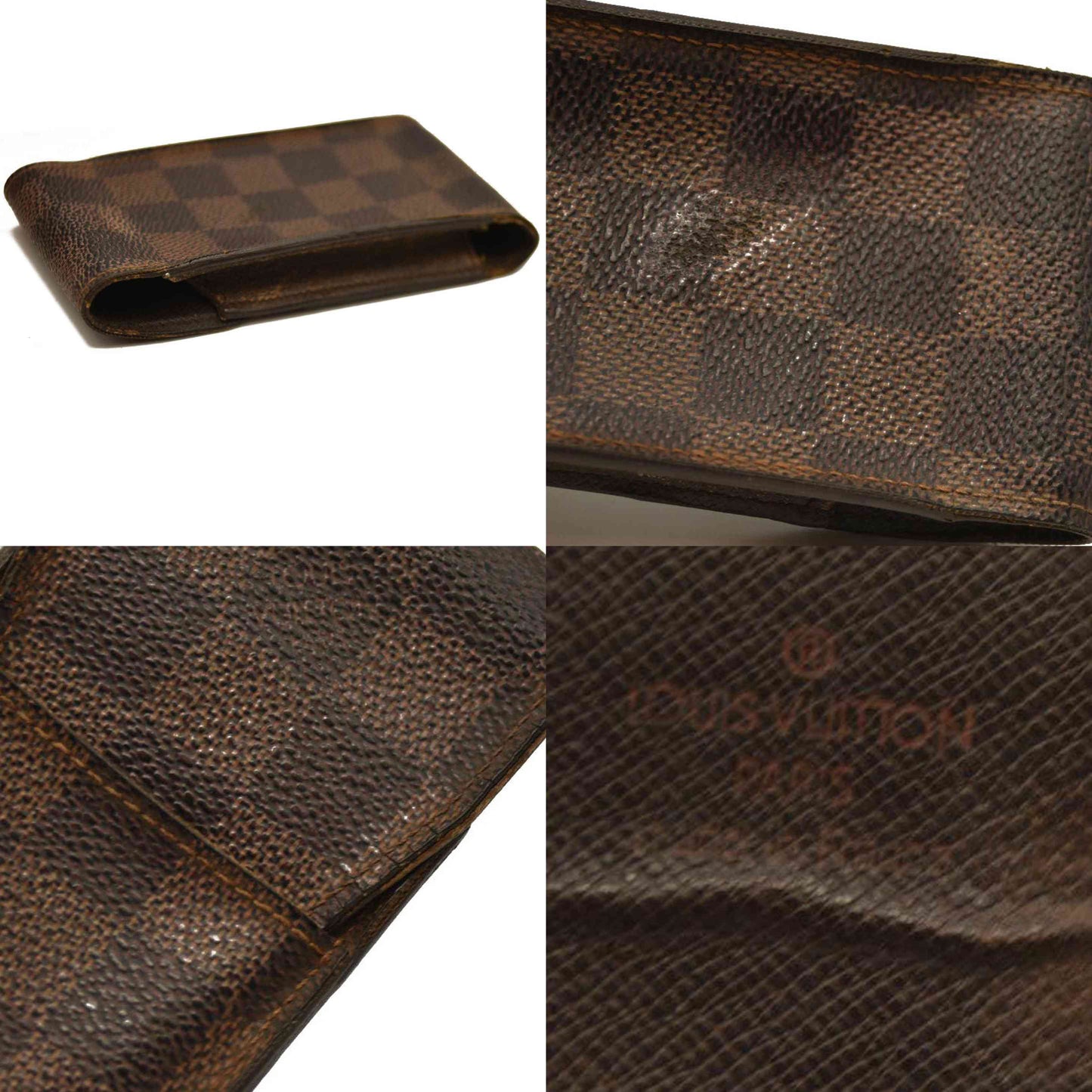Louis Vuitton Damier Cigarette Tobacco Case Brown CT0090