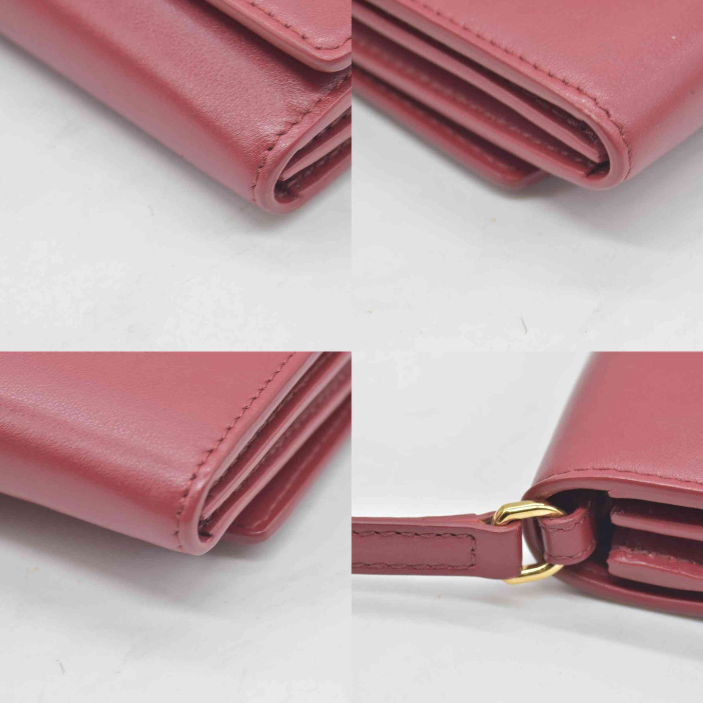 $1150 Burberry TB Logo Motif Wallet on Strap Pink