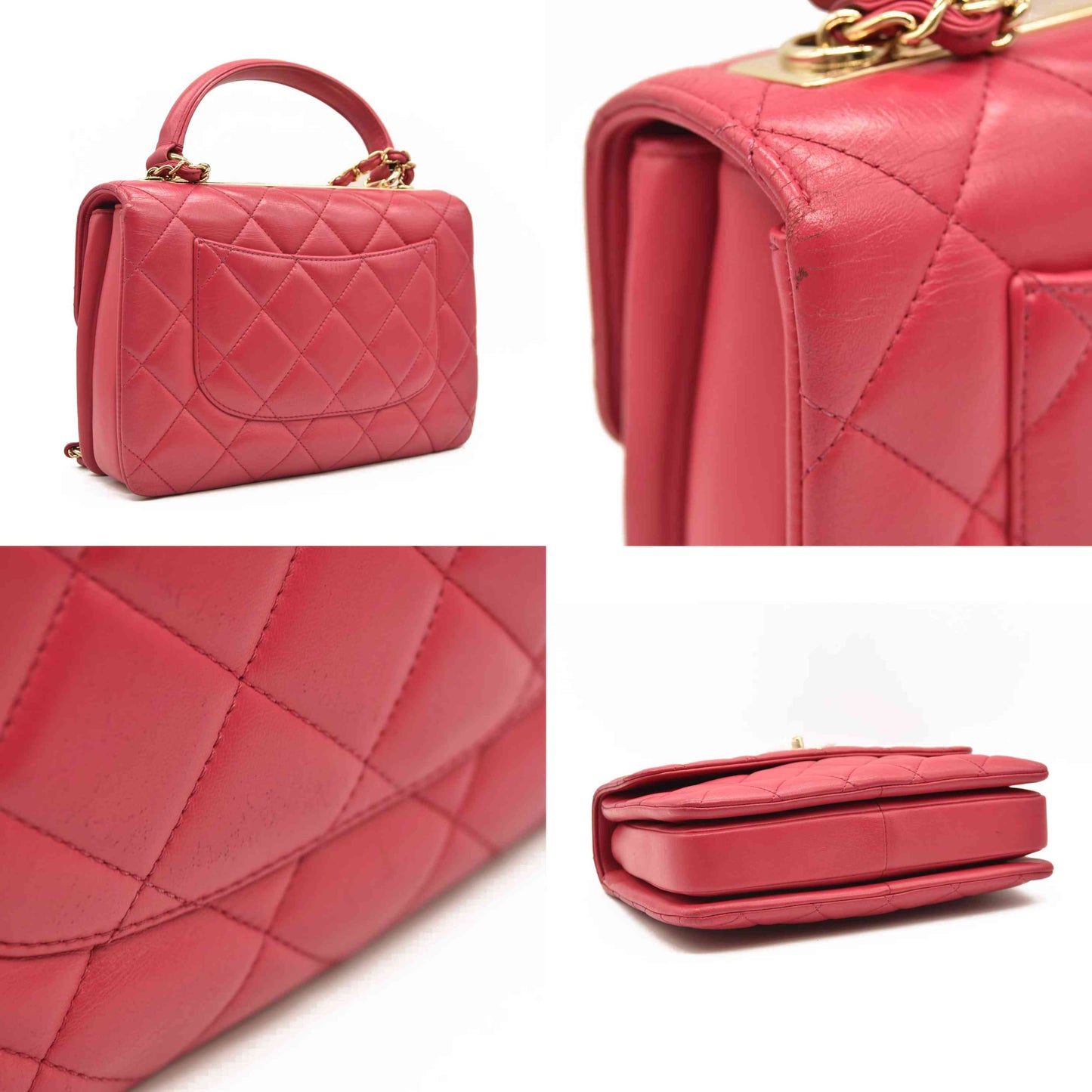 CHANEL Lambskin Quilted Small Trendy CC Flap Dual Handle Bag Pink