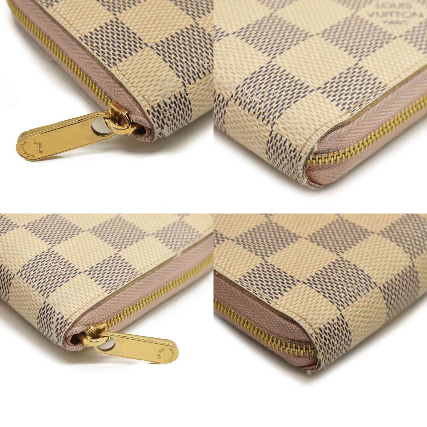 LOUIS VUITTON Damier Azur Zippy Coin Purse Rose Ballerine TN0271