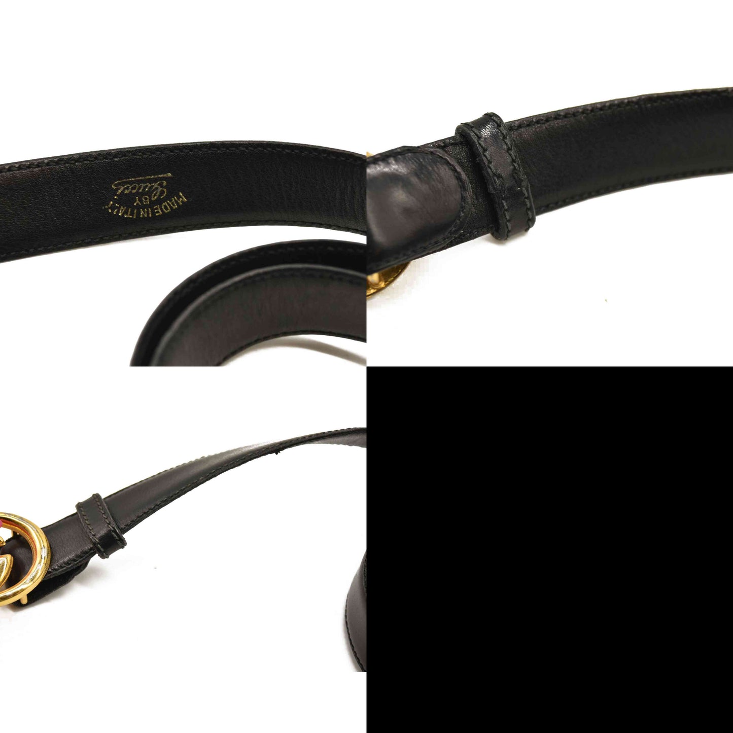 Gucci  Calfskin Double G 20mm Belt 70 28 Black