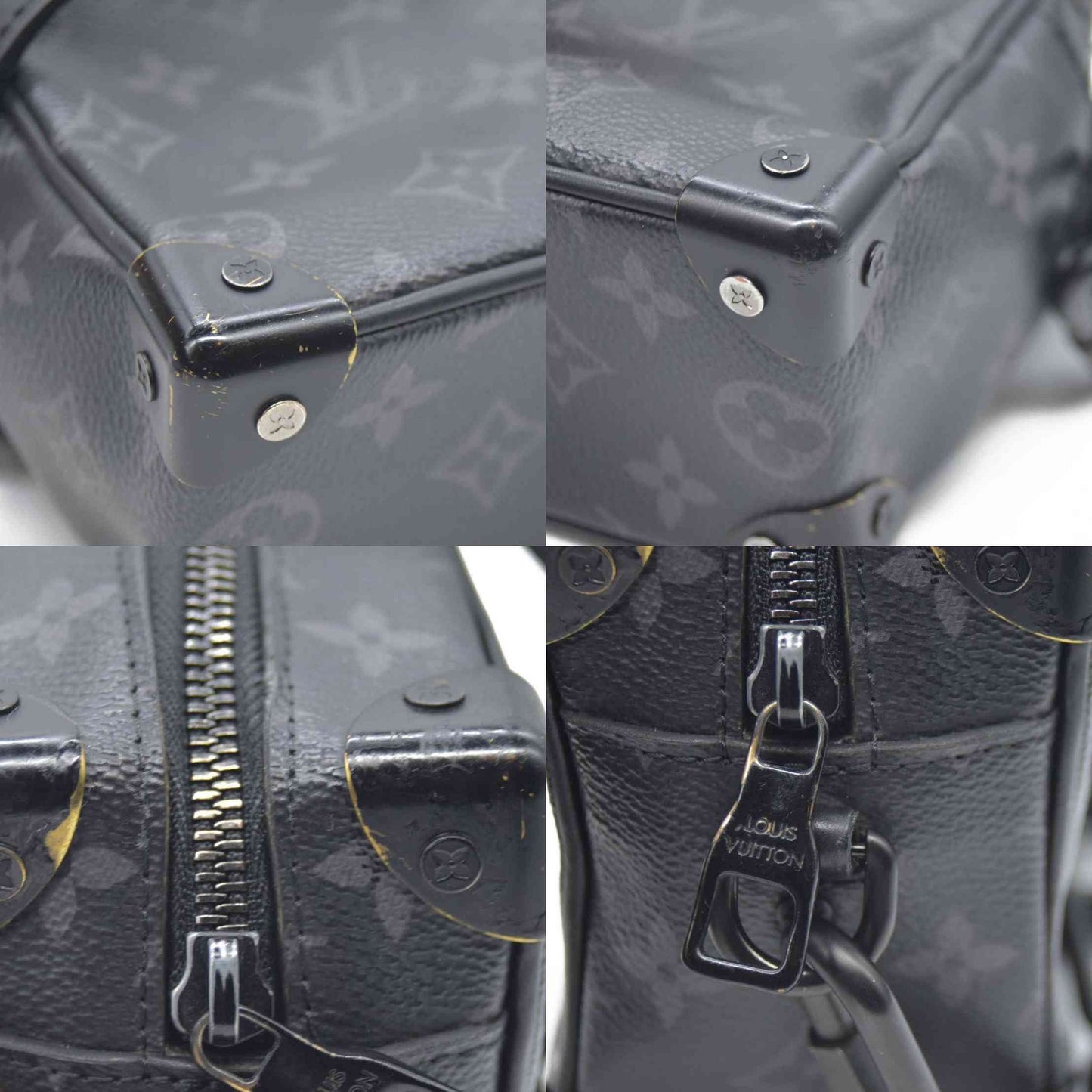 Louis Vuitton LV Shoulder Bag Soft trunk Black Monogram Eclipse MB4129