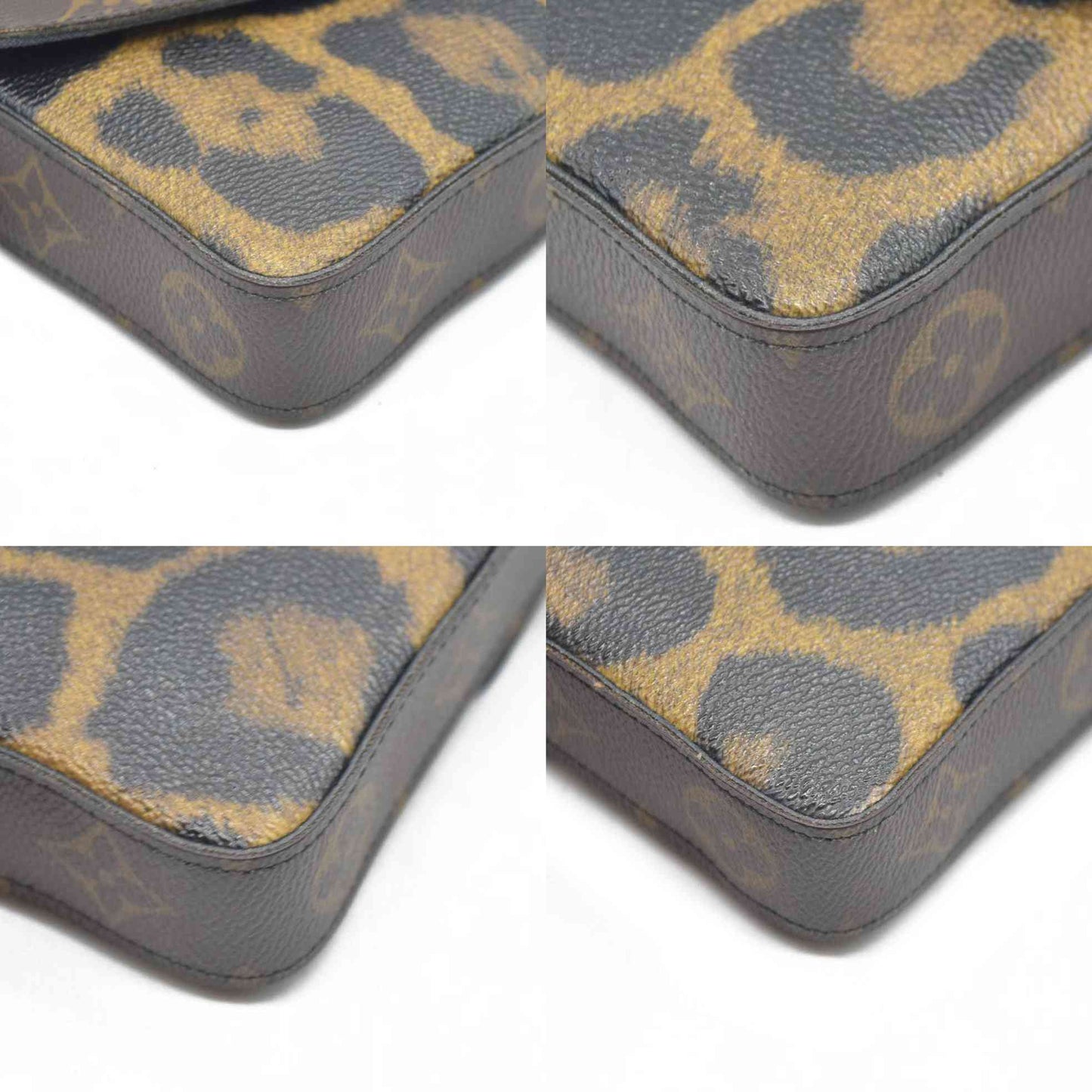 $1580 Louis Vuitton Monogram Leopard Pochette Felicie