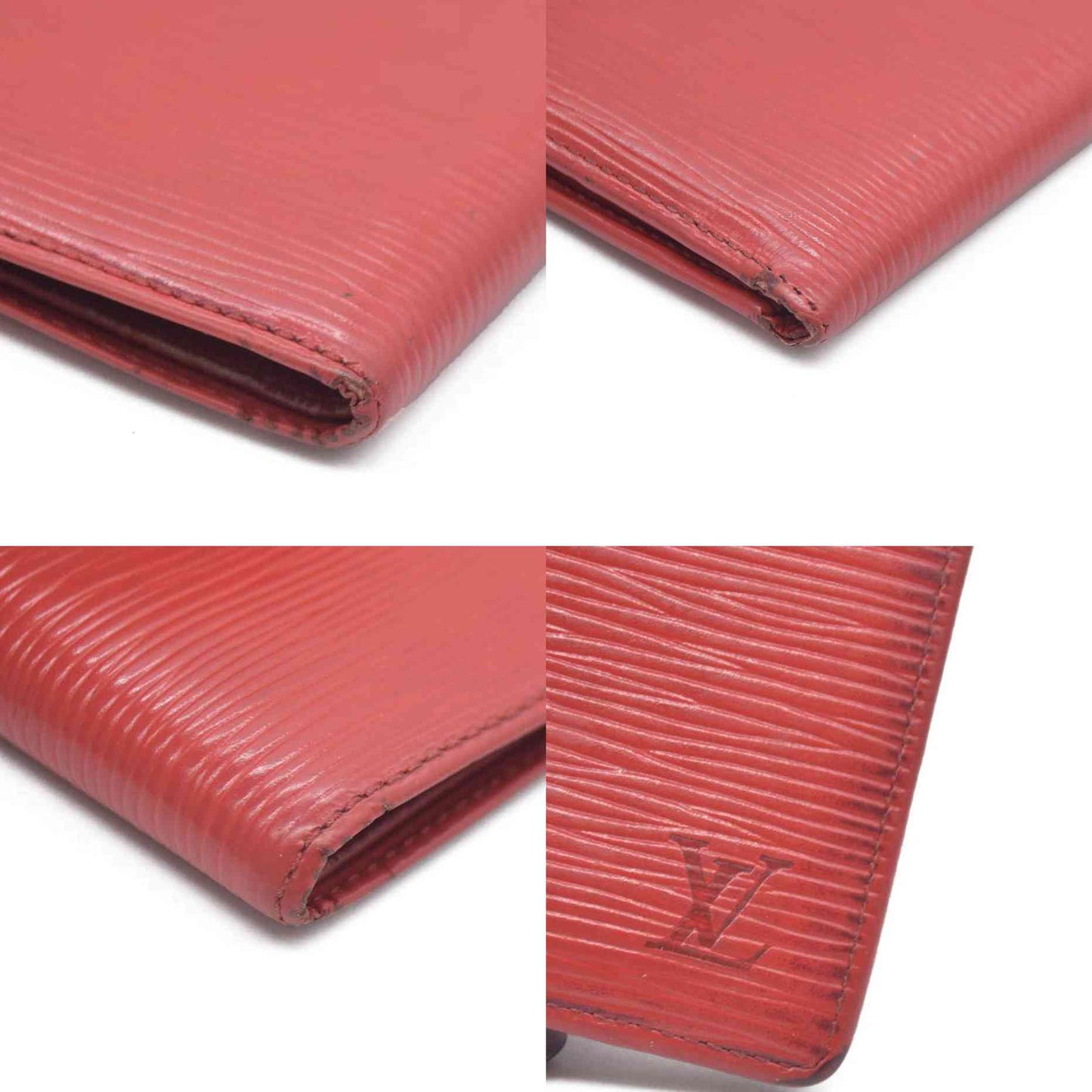 Louis Vuitton Epi Portefeuille Marco Leather Bifold Wallet Red MI1908