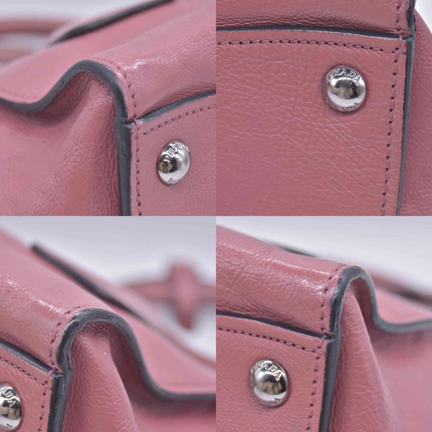 $1595 Prada Vitello Daino Leather Sound Rosso CONSIGNMENT 10020764