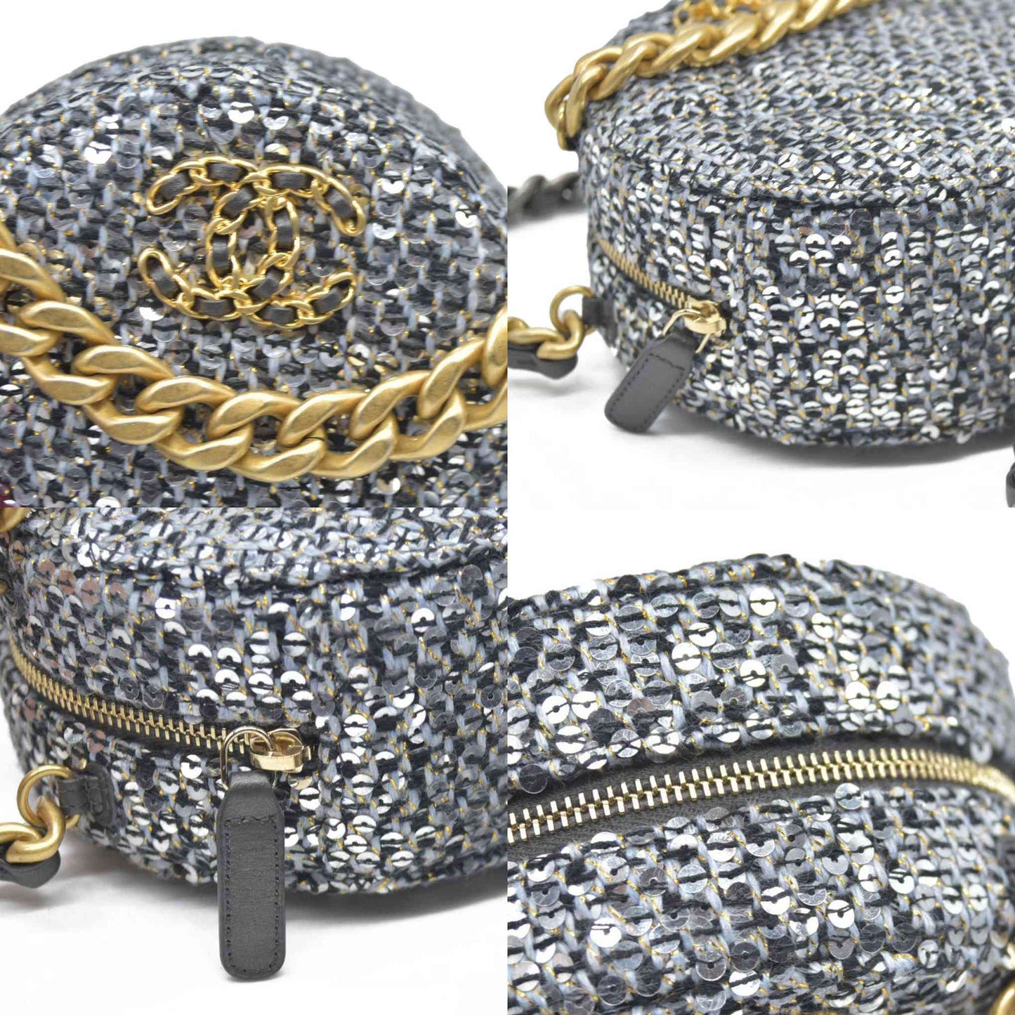 Chanel Sequin 19 Round Clutch on Chain