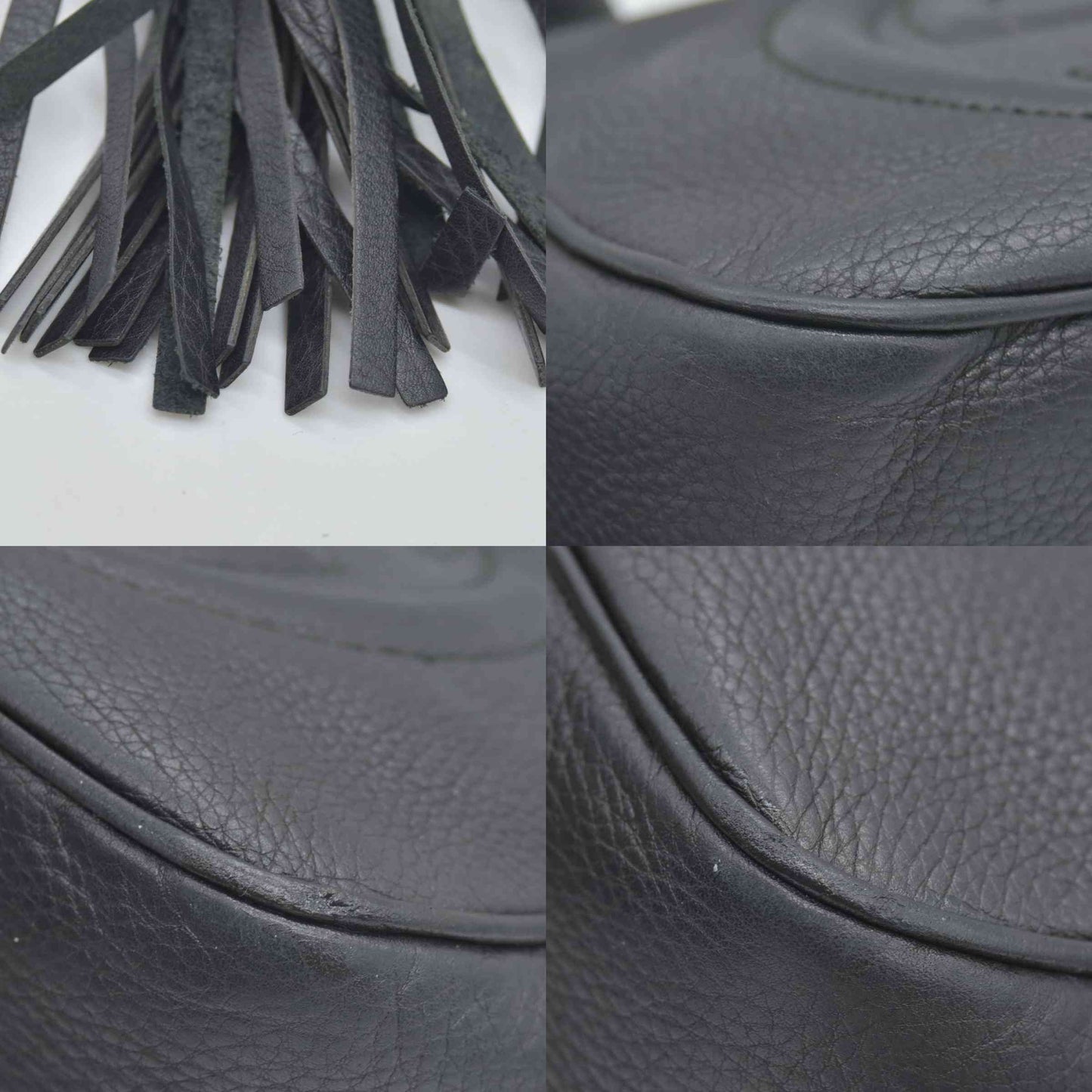 $1490 Gucci Pebbled Calfskin Small Soho Disco Bag Black