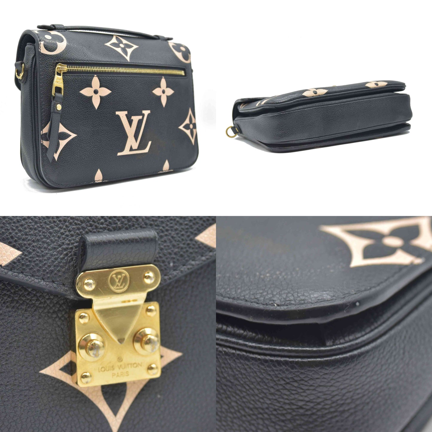 $3300 Louis Vuitton BiColor Pochette Metis Black Cream