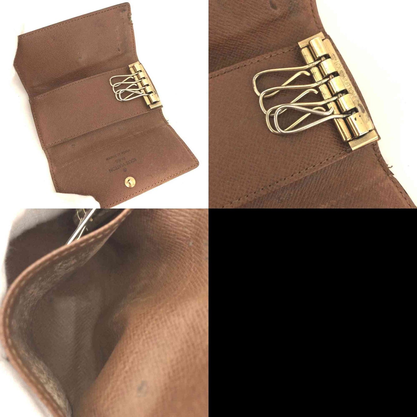 $345 Louis Vuitton Monogram Multicles 4 Ring Key Case Brown TH1919