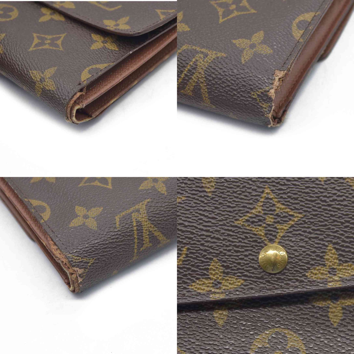 $550 Louis Vuitton Monogram Canvas Porte Tresor Etui Papier Wallet SP0927