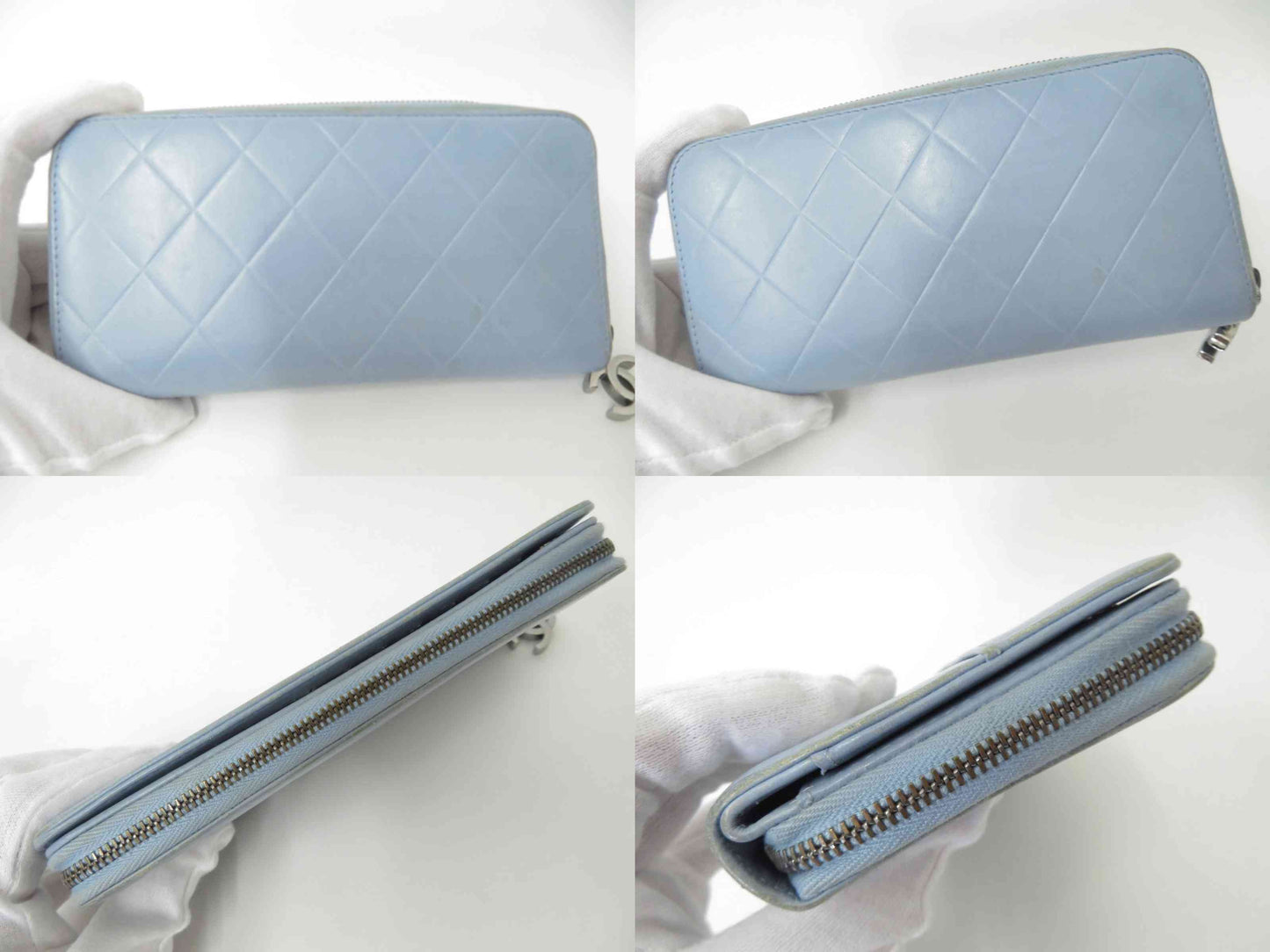 CHANEL CC Matelasse Lambskin Zip Around Zippy Long Wallet