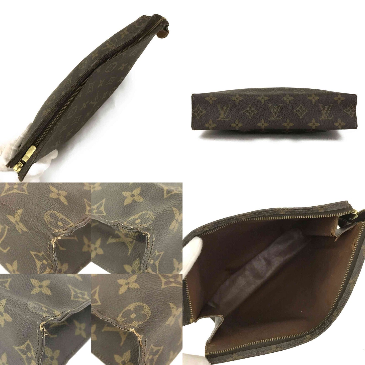 Louis Vuitton  Monogram Toiletry Pouch 26 Brown Interior with Marks