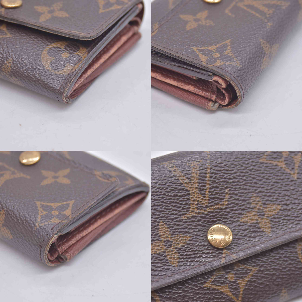 $440 2000 Louis Vuitton Porte Monnaie Coin Purse Wallet MI1010